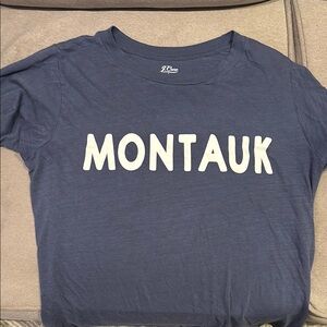 J. Crew Blue and White Short Sleeve Tee Classic Casual